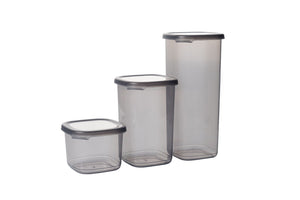 15-Piece Airtight Kitchen Storage Set - Smoke Grey - Karrari