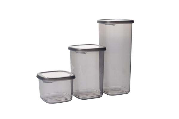 15-Piece Airtight Kitchen Storage Set - Smoke Grey - Karrari