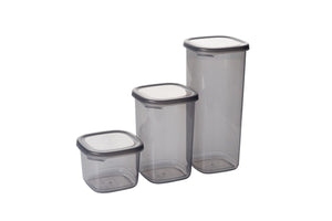 15-Piece Airtight Kitchen Storage Set - Smoke Grey - Karrari