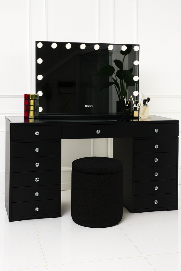 Vanity Table - LED Mirror, Bluetooth Speakers & Storage Drawers - Karrari