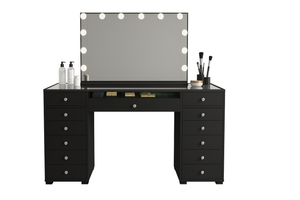 Vanity Table - LED Mirror, Bluetooth Speakers & Storage Drawers - Karrari