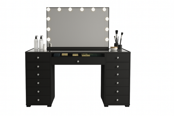 Vanity Table - LED Mirror, Bluetooth Speakers & Storage Drawers - Karrari