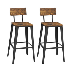 Set of 2 Bar Stools with Backrests - Karrari