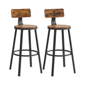 Set of 2 Bar Stools with Backrests - Karrari