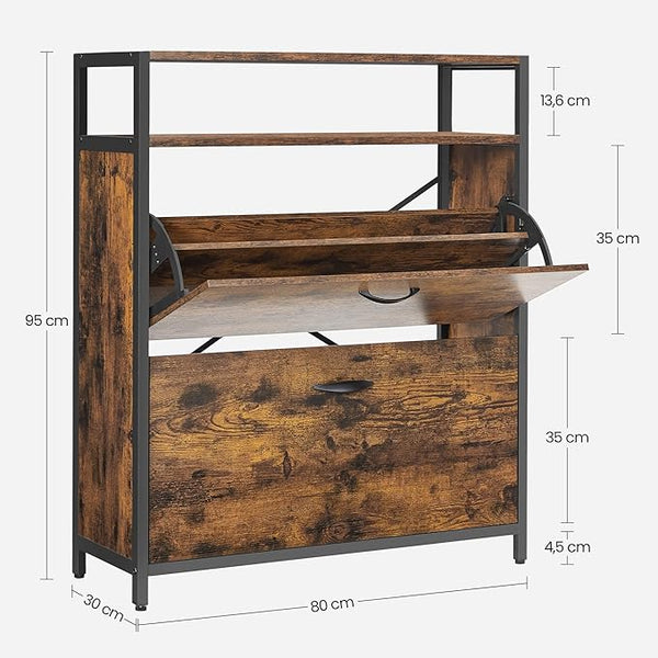 Shoe Cabinet with 2 Compartments (Holds 10–16 Pairs) - Karrari