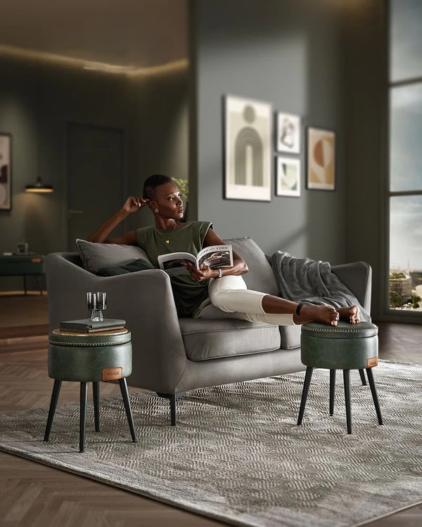 Mid-Century Modern Storage Ottoman Stool - Karrari