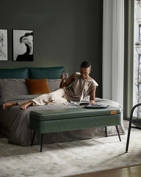 Mid-Century Modern Storage Ottoman Bench - Karrari