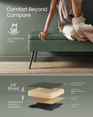 Mid-Century Modern Storage Ottoman Bench - Karrari