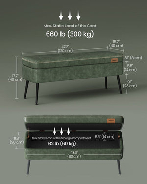 Mid-Century Modern Storage Ottoman Bench - Karrari