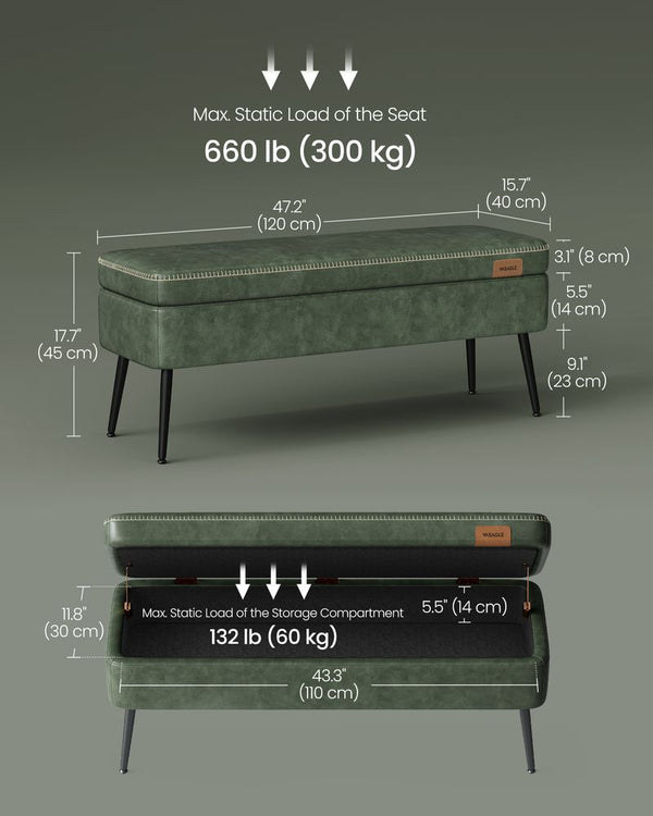 Mid-Century Modern Storage Ottoman Bench - Karrari