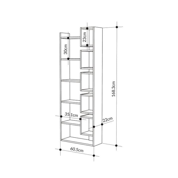 OPPA Box Bookcase – Oak & Mocha - Karrari