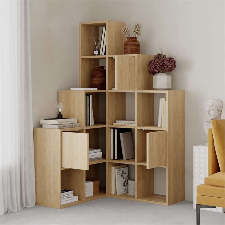 PALEO Corner Bookcase - Space-Saving Storage Shelf - Karrari