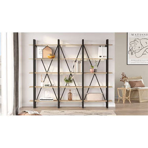 Large Industrial Bookshelf – Geometric Metal Frame - Karrari