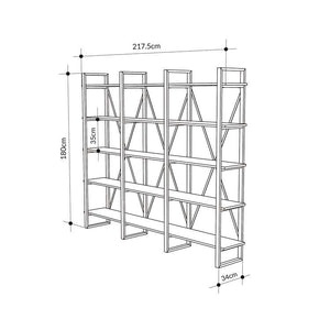 Large Industrial Bookshelf – Geometric Metal Frame - Karrari