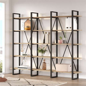 Large Industrial Bookshelf – Geometric Metal Frame - Karrari