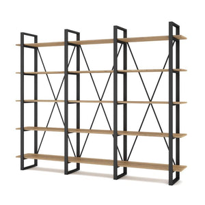 Large Industrial Bookshelf – Geometric Metal Frame - Karrari