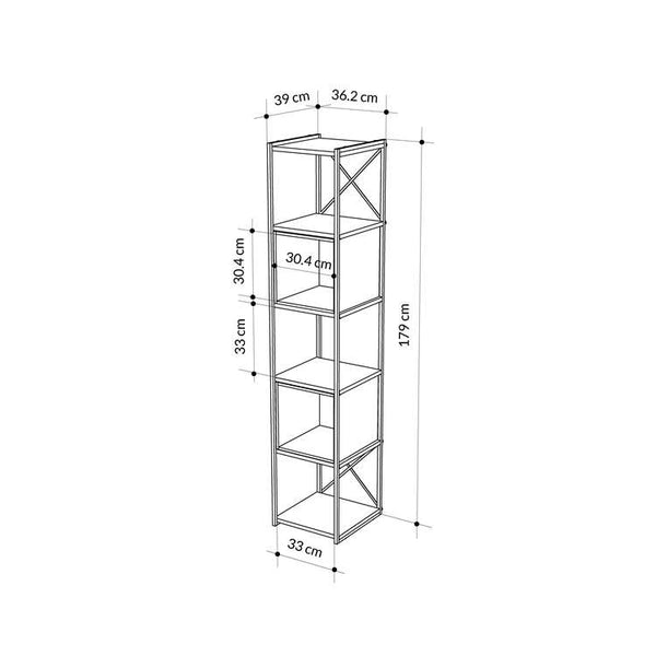 Vale 5-Tier Narrow Bookcase - Karrari