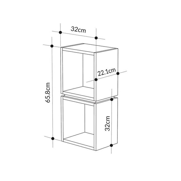 Modular 2-Cube Storage Shelf - Karrari