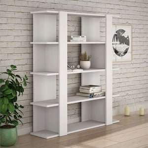 Contemporary Open Bookcase - Matte White - Karrari