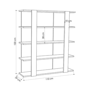 Contemporary Open Bookcase - Matte White - Karrari