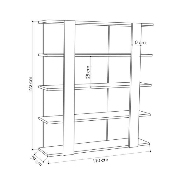 Contemporary Open Bookcase - Matte White - Karrari