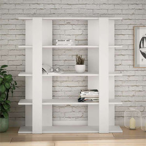 Contemporary Open Bookcase - Matte White - Karrari