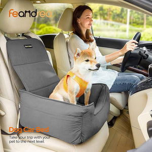 Dog Car Seat & Booster Bed (Removable, Small–Medium Dogs & Cats) - Karrari