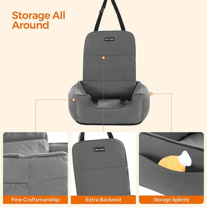 Dog Car Seat & Booster Bed (Removable, Small–Medium Dogs & Cats) - Karrari