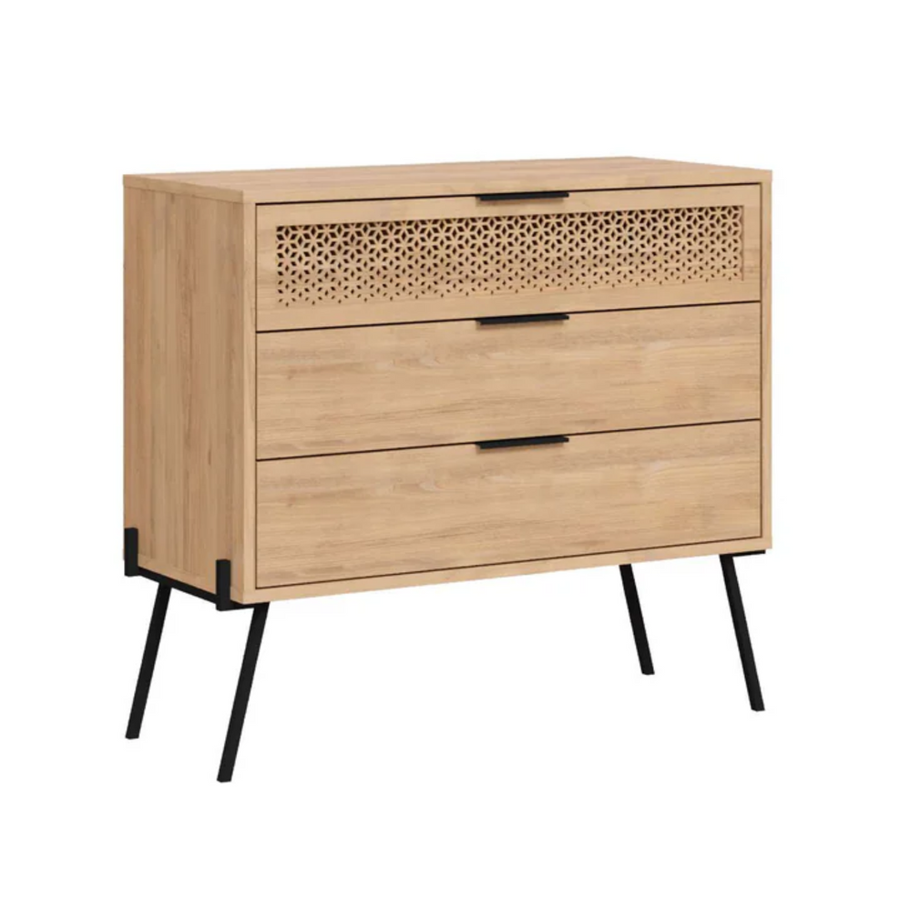 Naive Oak Finish Wooden Dresser - Karrari