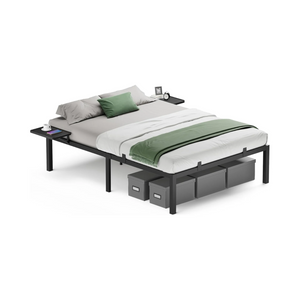 Double Bed Frame with Storage Shelves - Karrari