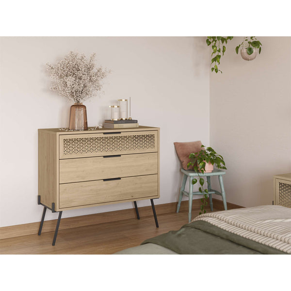 Naive Oak Finish Wooden Dresser - Karrari