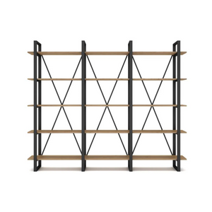 Large Industrial Bookshelf – Geometric Metal Frame - Karrari
