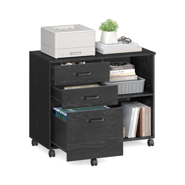 Rolling File Cabinet with 3 Drawers & Wheels - Karrari
