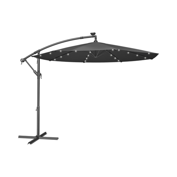 Garden Sunshade Parasol – 3m with LED & Base - Karrari