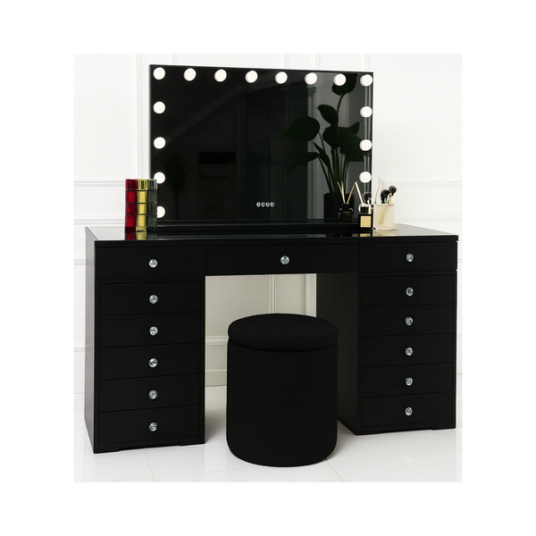 Vanity Table - LED Mirror, Bluetooth Speakers & Storage Drawers - Karrari