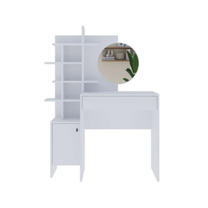 Vanity Dressing Table, White Wood - Karrari