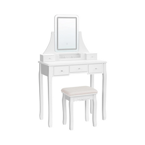 Dressing Table with LED Mirror, Stool & Storage - Karrari