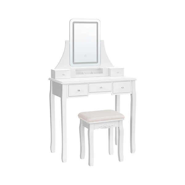 Dressing Table with LED Mirror, Stool & Storage - Karrari