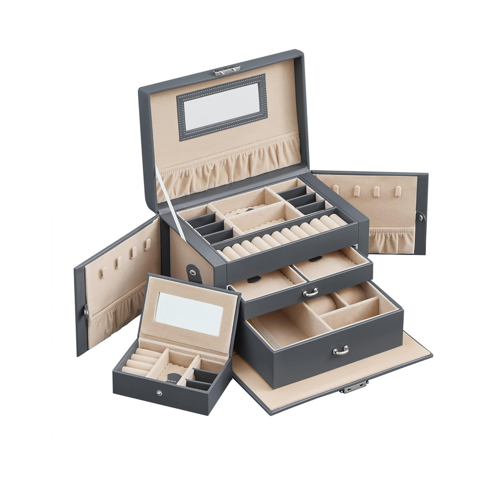 Lockable Jewellery Box with Mirror & 2 Drawers - Karrari