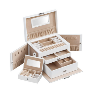 3-Layer Jewellery Box with Handle, Lock & 2 Drawers - Karrari