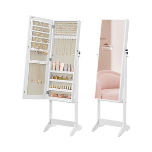 Standing Mirror Jewellery Cabinet Armoire - Lockable - Karrari