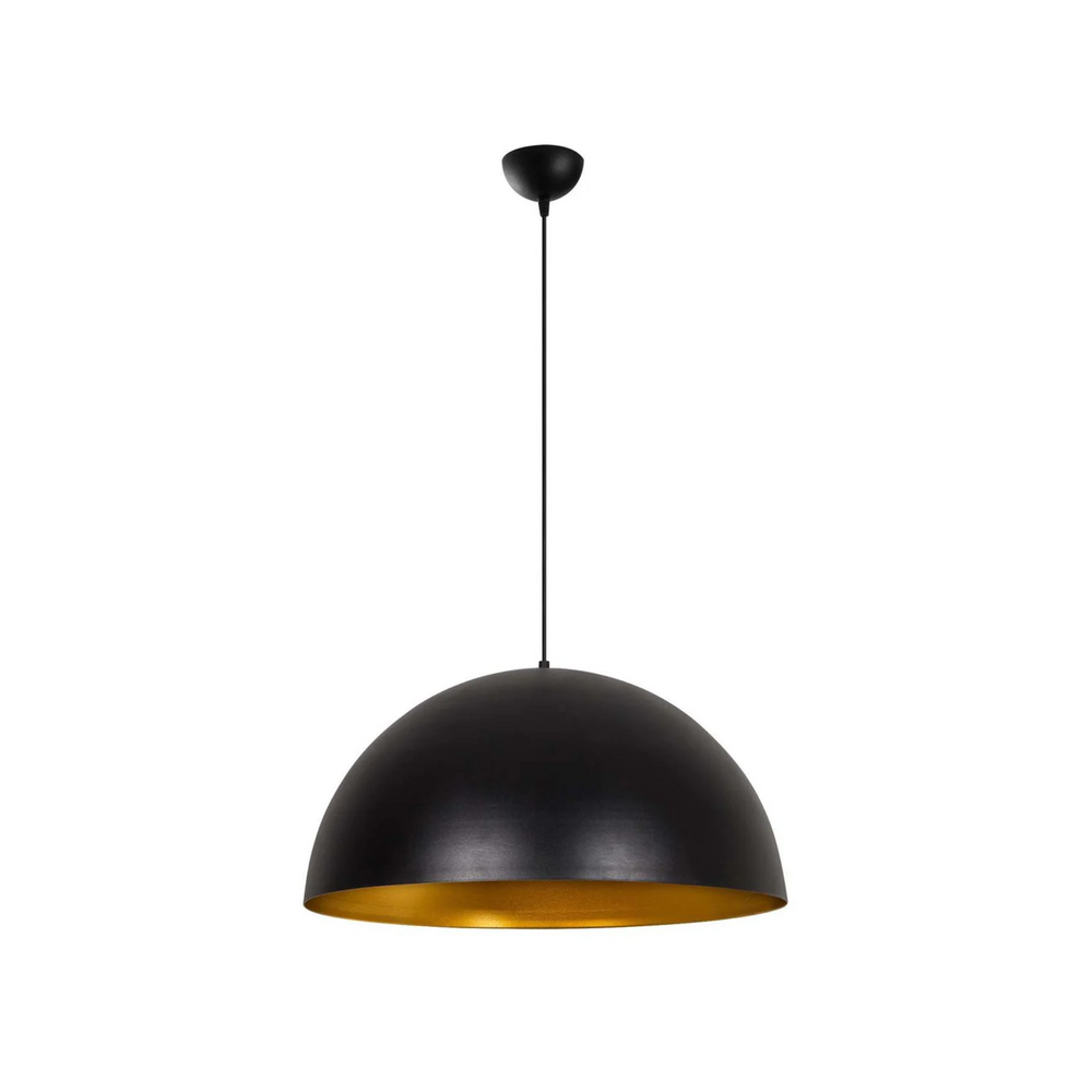 Matte Black Pendant Light with Gold Interior - Karrari