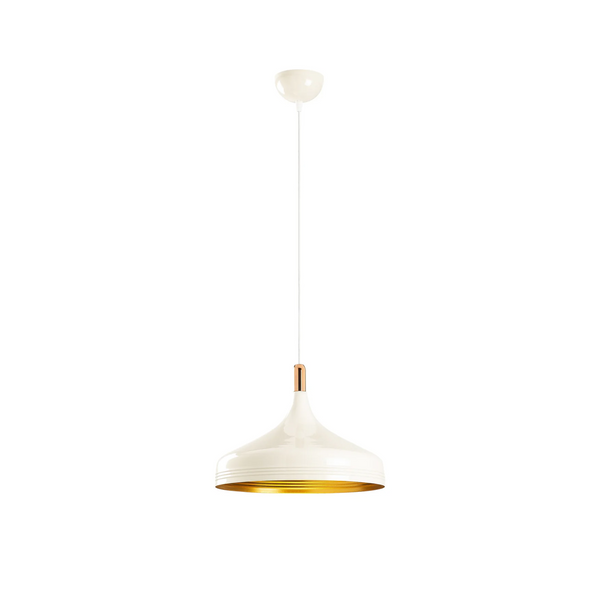 Elegant Dome Pendant Light – Cream & Gold - Karrari