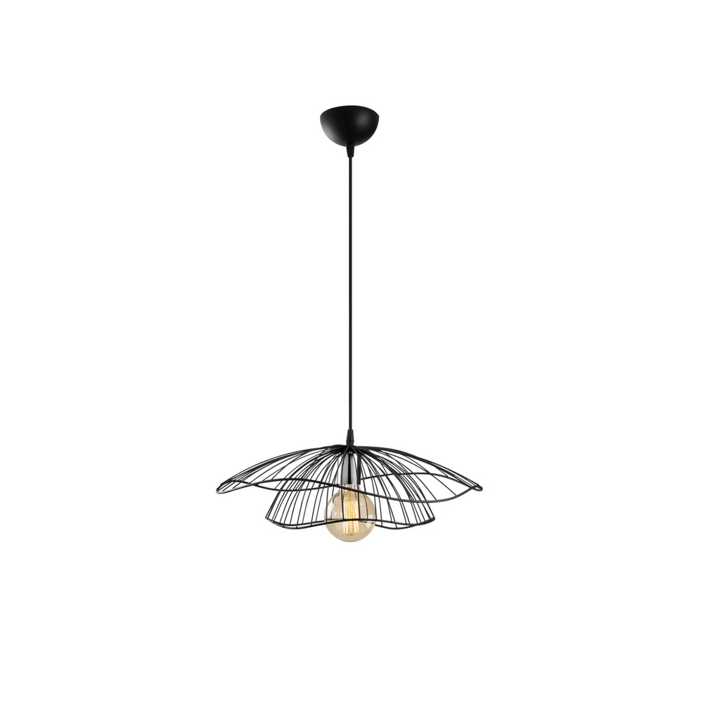 Lotus Bloom Black Wire Pendant Lamp - Karrari