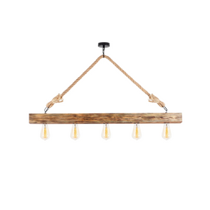 Rustic 5-Light Wood Beam Chandelier - Karrari