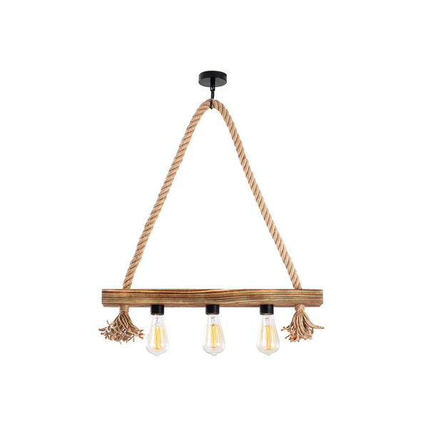 Rustic Rope Pendant Light – 3-Light - Karrari