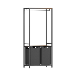 Laundry Basket - 2 Sections & Storage Shelves - Karrari