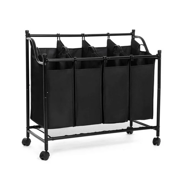 Rolling Laundry Sorter - 4 Removable Bags (4×35L) - Karrari