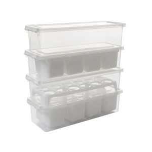 Stackable Fridge Organizer with Lids - Set of 4 - Karrari