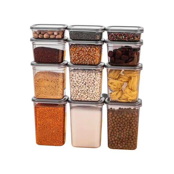 12-Piece Airtight Kitchen Storage Set – Smoke Gray - Karrari